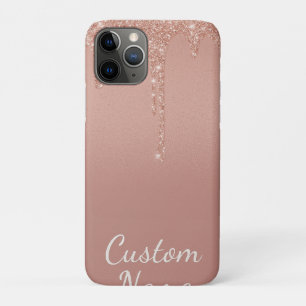 aangepaste tekst roos gold blush Gliter Sparkle Case-Mate iPhone Case