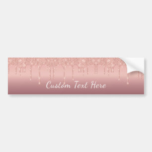 Aangepaste tekst Roos Gold Blush Glitter Drivers S Bumpersticker