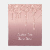 Aangepaste tekst Roos Gold Blush Glitter Fleece De Deken (Voorkant)