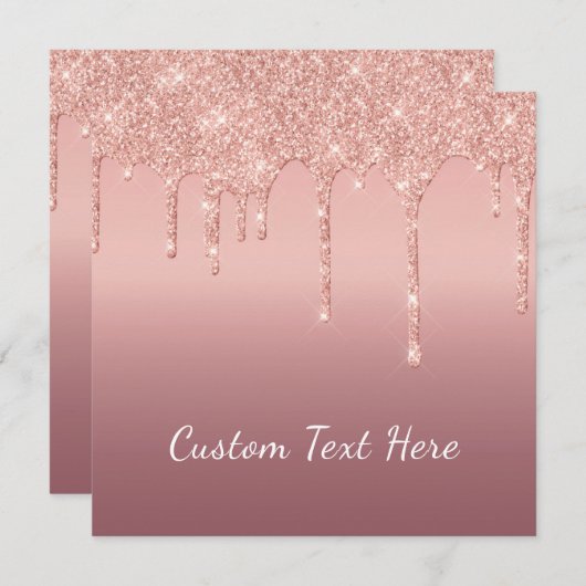 Aangepaste tekst Roos Gold Blush Glitter Sparkle D (Voorkant / Achterkant)