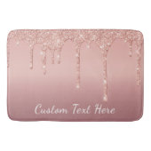 Aangepaste tekst Roos Gold Blush Glitter Sparkle D Badmat (Voorkant)