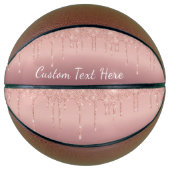 Aangepaste tekst Roos Gold Blush Glitter Sparkle D Basketbal (Voorkant)