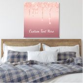 Aangepaste tekst Roos Gold Blush Glitter Sparkle D Canvas Afdruk (Insitu (Slaapkamer))
