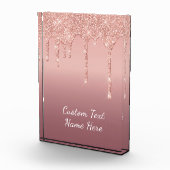 Aangepaste tekst Roos Gold Blush Glitter Sparkle D Fotoblokken (Rechts)