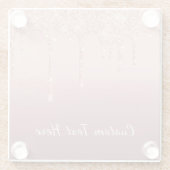 Aangepaste tekst Roos Gold Blush Glitter Sparkle D Glazen Onderzetter (Achterkant)