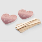 Aangepaste tekst Roos Gold Blush Glitter Sparkle D Handwaaier (Niet-gemonteerd)