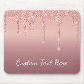 Aangepaste tekst Roos Gold Blush Glitter Sparkle D Muismat (Voorkant)