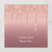 Aangepaste tekst Roos Gold Blush Glitter Sparkle D Programmakaart (Achterkant)