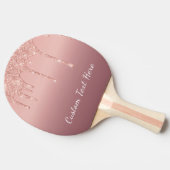 Aangepaste tekst Roos Gold Blush Glitter Sparkle D Tafeltennisbatje (Zijkant)