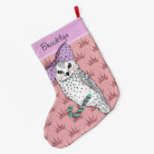 Aangepaste tekst / Roos Gold Glitter Blush Pastel  Grote Kerstsok (Achterkant (Hangend))