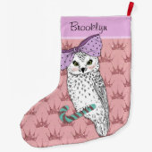 Aangepaste tekst / Roos Gold Glitter Blush Pastel  Grote Kerstsok (Achterkant)