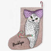 Aangepaste tekst / Roos Gold Glitter Blush Pastel  Kleine Kerstsok (Achterkant)