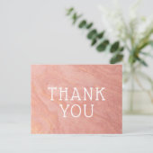 Aangepaste tekst Roos Goud Roze Zandsteen Dank u Briefkaart (Staand voorkant)