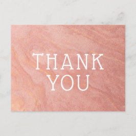 Aangepaste tekst Roos Goud Roze Zandsteen Dank u Briefkaart