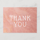 Aangepaste tekst Roos Goud Roze Zandsteen Dank u Briefkaart (Voorkant)