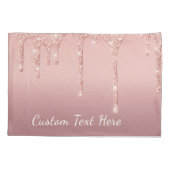 Aangepaste Tekst Roos Gouden Blush Glitter Kussen  Kussensloop (Achterkant)