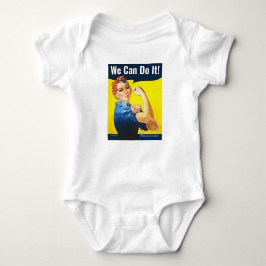 Aangepaste tekst, Rosie de Riveter "We Can Do It!" Romper (Voorkant)