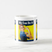 Aangepaste tekst, Rosie de Riveter "We kunnen het! Koffiemok (Center)
