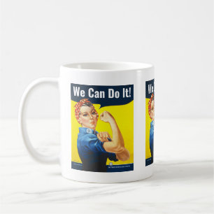 Aangepaste tekst, Rosie de Riveter "We kunnen het! Koffiemok