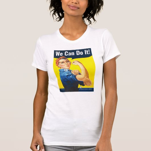 Aangepaste tekst, Rosie de Riveter "We kunnen het! T-shirt (Voorkant)