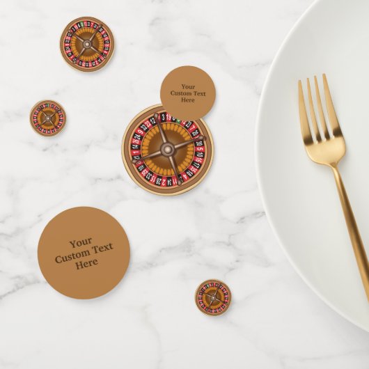 Aangepaste tekst Roulette Wiel tafel confetti (Groep)
