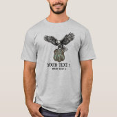 Aangepaste tekst Route 66 Amerikaanse Adelaar Pers T-shirt (Voorkant)