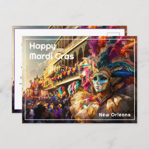 Aangepaste tekst Royal Regalia: Mardi Gras Extrava Briefkaart