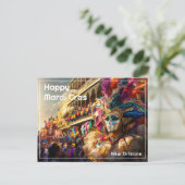 Aangepaste tekst Royal Regalia: Mardi Gras Extrava Briefkaart (Staand voorkant)