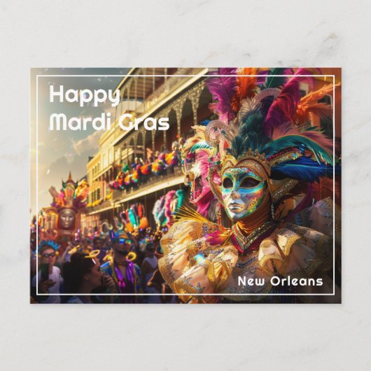 Aangepaste tekst Royal Regalia: Mardi Gras Extrava Briefkaart (Voorkant)