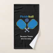 Aangepaste tekst roze & blauw Pickleball Handdoek (Handdoek)