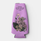 Aangepaste tekst Roze Flamingo Flesjeskoeler (Voorkant)