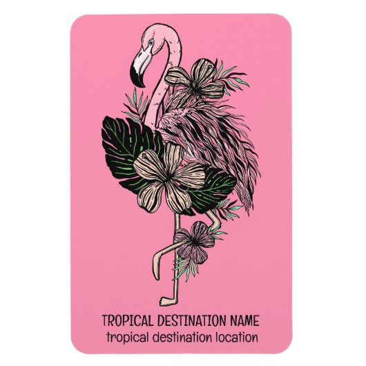 Aangepaste tekst Roze Flamingo Magneet (Verticaal)