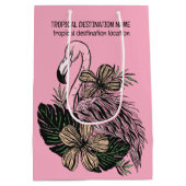 Aangepaste tekst Roze Flamingo Medium Cadeauzakje (Achterkant)