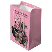 Aangepaste tekst Roze Flamingo Medium Cadeauzakje (Achterkant Gekanteld)