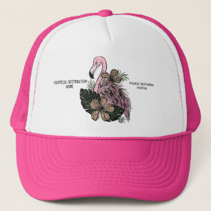 Aangepaste tekst Roze Flamingo Trucker Pet
