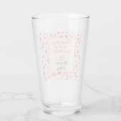 Aangepaste tekst, Roze Happy Valentine's Day Pint Glas (Achterkant)