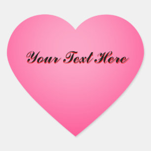 Aangepaste tekst Roze Hart Stickers
