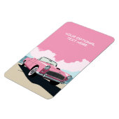 Aangepaste tekst Roze Klassieke Auto Magneet (Linkerzijde)