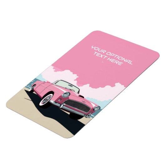 Aangepaste tekst Roze Klassieke Auto Magneet (Linkerzijde)