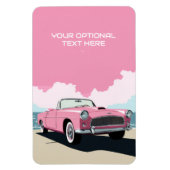 Aangepaste tekst Roze Klassieke Auto Magneet (Verticaal)