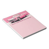 Aangepaste tekst Roze Klassieke Auto Notitieblok (Schuin)
