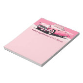 Aangepaste tekst Roze Klassieke Auto Notitieblok (Linkerzijde)