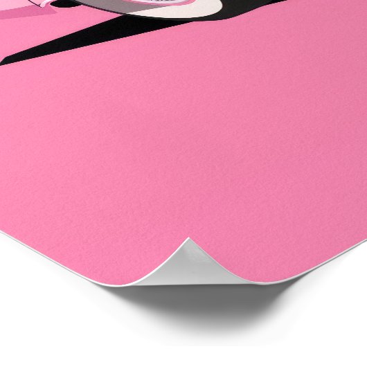 Aangepaste tekst Roze Klassieke Auto Poster (Hoek)