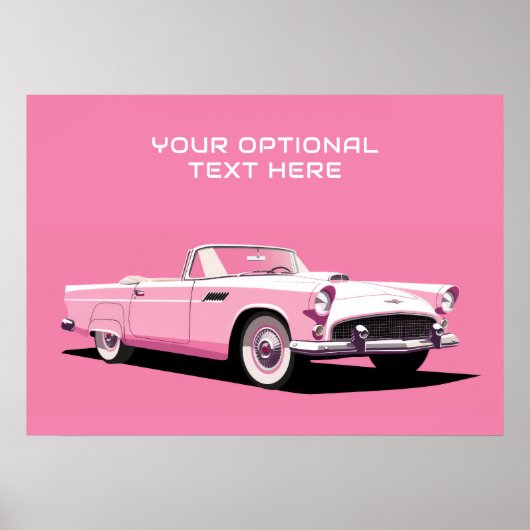 Aangepaste tekst Roze Klassieke Auto Poster (Voorkant)