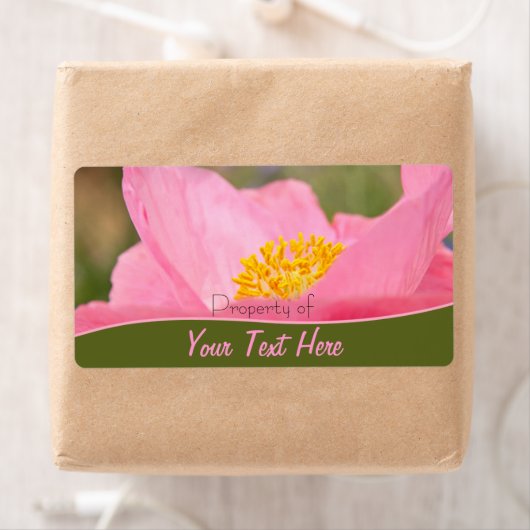 Aangepaste tekst Roze mager groen omgrenzingsboek Etiket (Insitu)