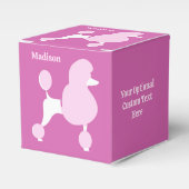 Aangepaste tekst Roze Poodle Bedankdoosjes (Voorkant Zijde)