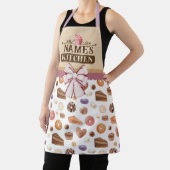 Aangepaste tekst, roze Waterverf cupcake en boog Schort (Insitu)