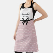 Aangepaste tekst roze witte poka dots schort (Insitu)