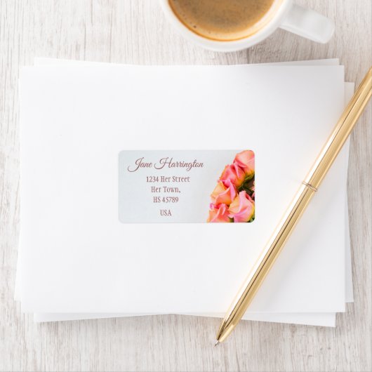 Aangepaste tekst Rozen adresetiketten Etiket (Insitu)