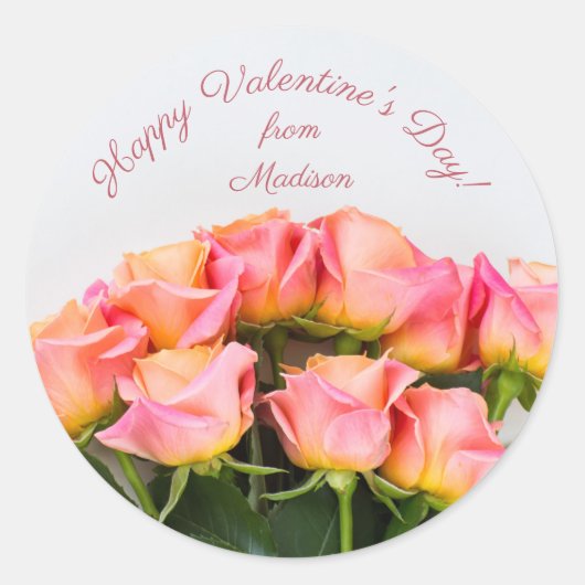 Aangepaste tekst Rozen stickers (Voorkant)